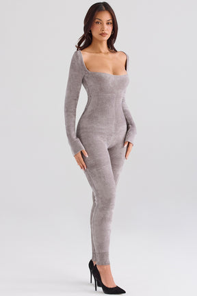 Mink heavy chenille loungewear jumpsuit
