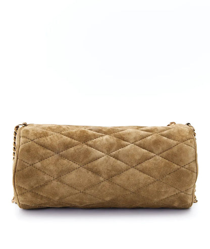 SAINT LAURENT Khaki suede shoulder bag