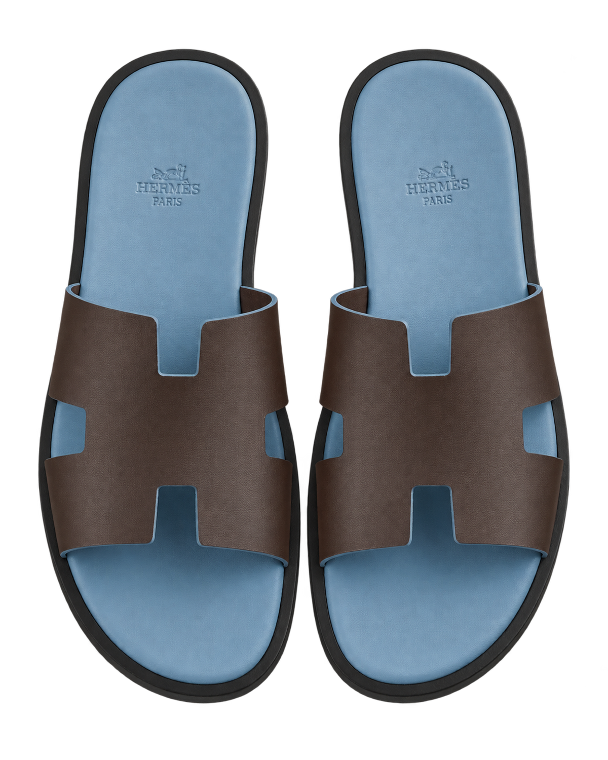 Izmir sandal in Moka / Bleu Jean