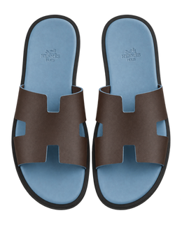 Izmir sandal in Moka / Bleu Jean
