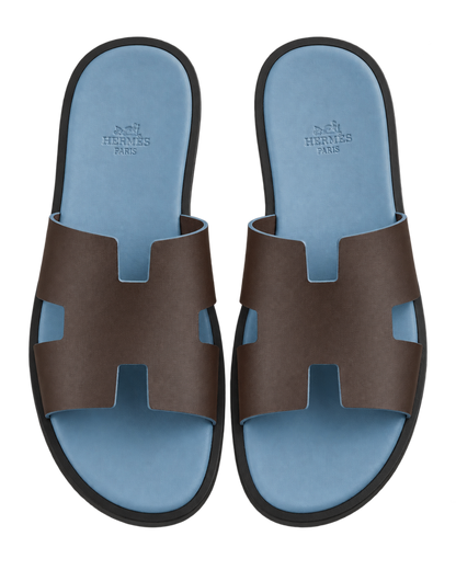 Izmir sandal in Moka / Bleu Jean