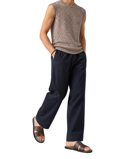 Izmir sandal in Moka / Bleu Jean