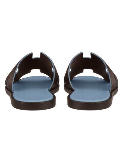 Izmir sandal in Moka / Bleu Jean