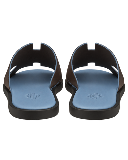Izmir sandal in Moka / Bleu Jean