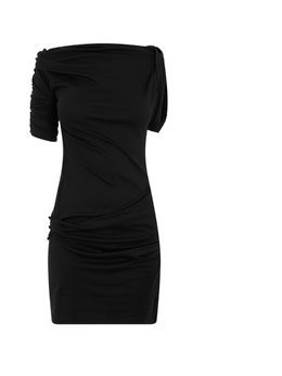Jacquard Drape Mini Dress