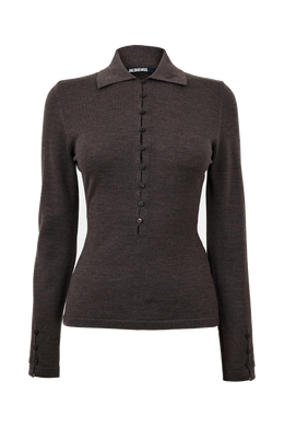Jacquard Long Sleeve Blouse