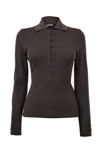 Jacquard Long Sleeve Blouse