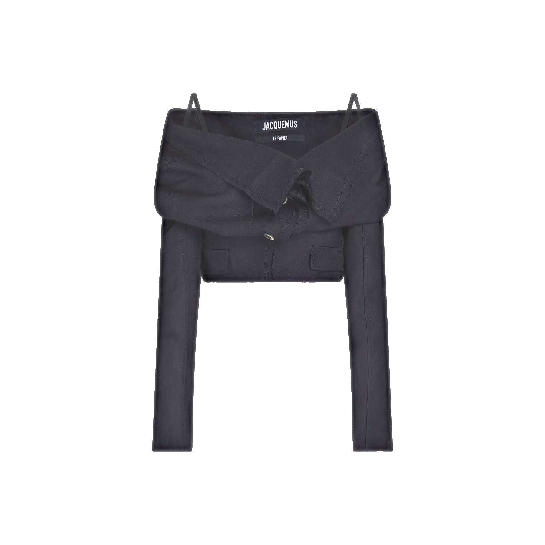 JACQUEMUS Camargue cold-shoulder ruched wool-crepe top