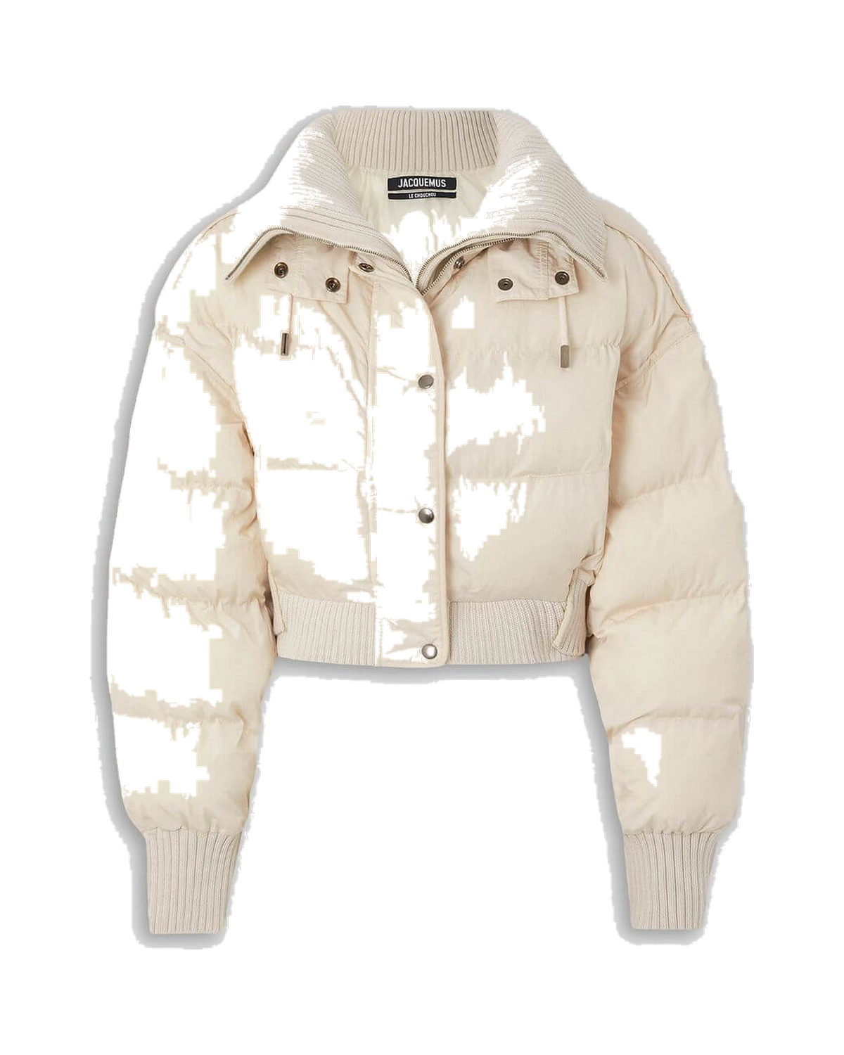 JACQUEMUS Caraco layered ribbed-knit and quilted shell jacket