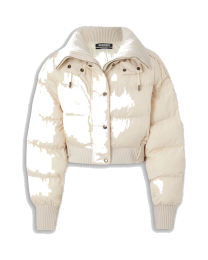 JACQUEMUS Caraco layered ribbed-knit and quilted shell jacket