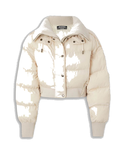 JACQUEMUS Caraco layered ribbed-knit and quilted shell jacket