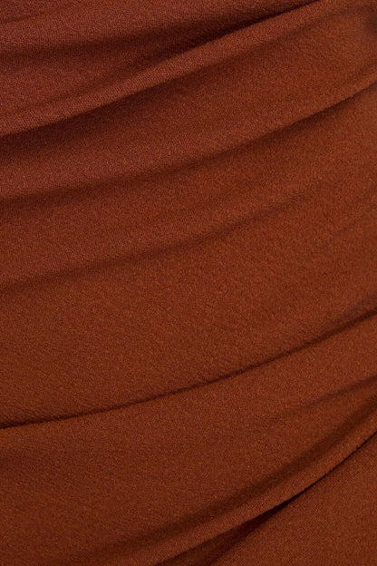 JACQUEMUS Cutout draped wool-blend crepe midi dress