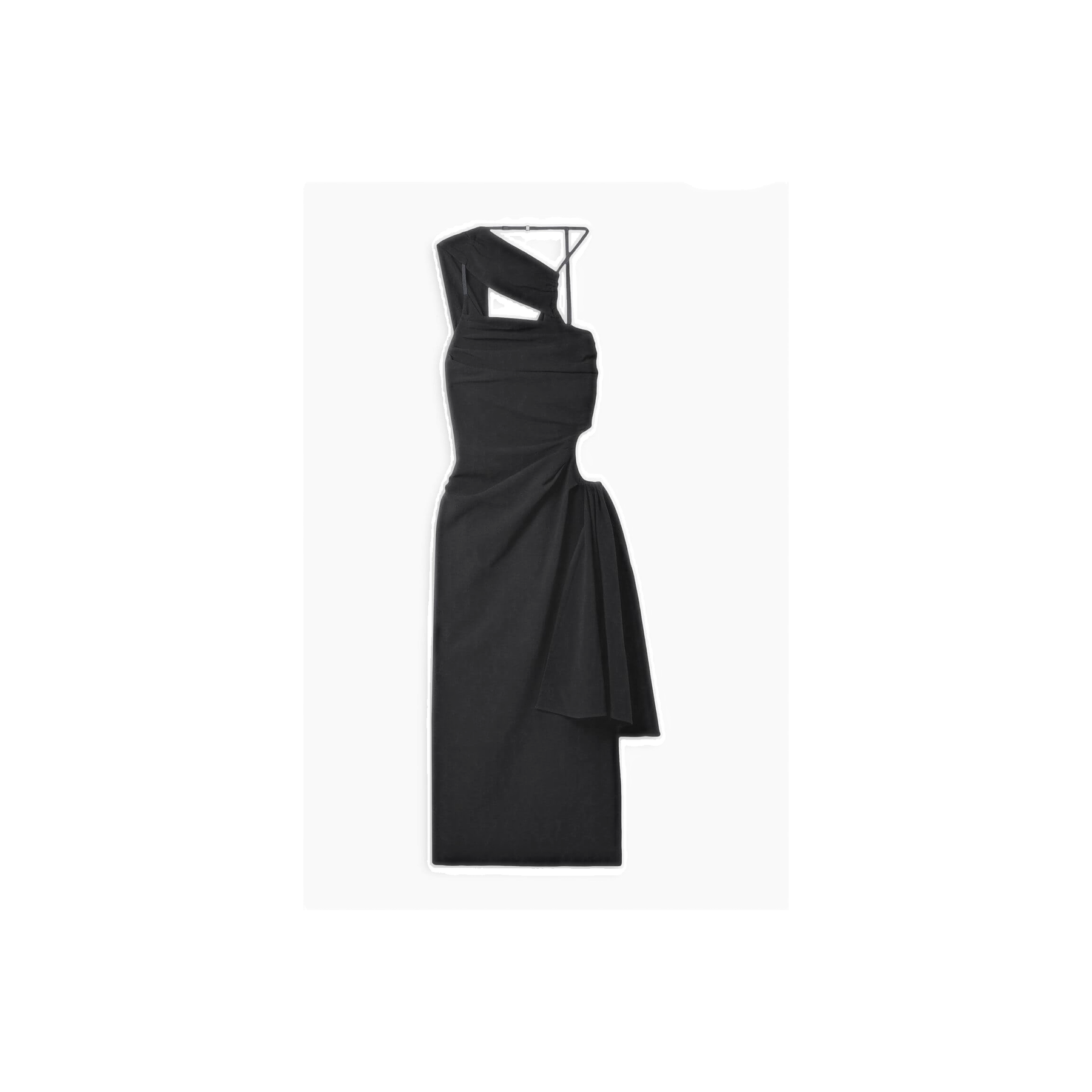 JACQUEMUS Cutout draped wool-blend crepe midi dress