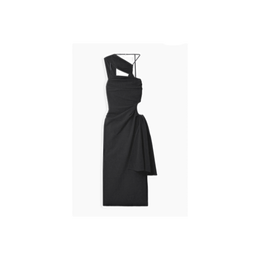 JACQUEMUS Cutout draped wool-blend crepe midi dress