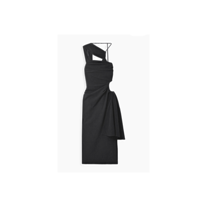 JACQUEMUS Cutout draped wool-blend crepe midi dress