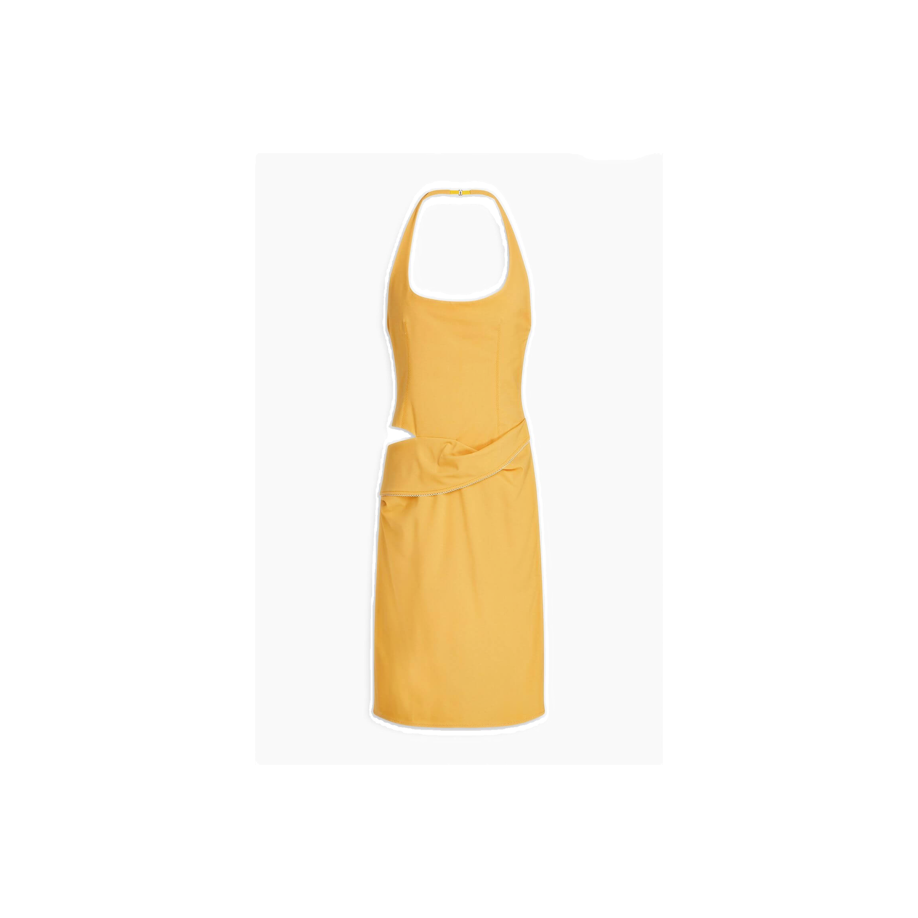 JACQUEMUS Hielo cutout draped wool-blend halterneck dress