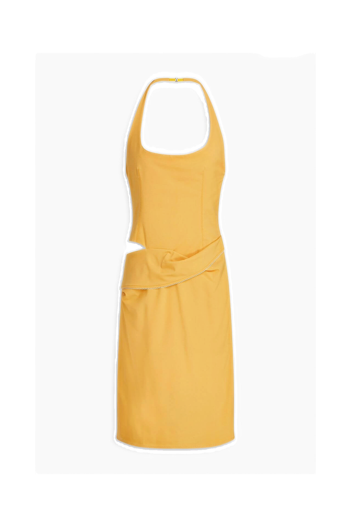 JACQUEMUS Hielo cutout draped wool-blend halterneck dress