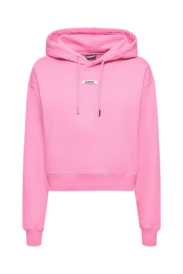 Jacquemus Le Hoodie Gros Grain cotton crop hoodie