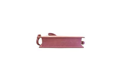 Jacquemus Pink Croc-Embossed Le Chiquito Long Crossbody Bag