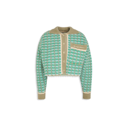 JACQUEMUS Striped open-knit cotton-blend cardigan