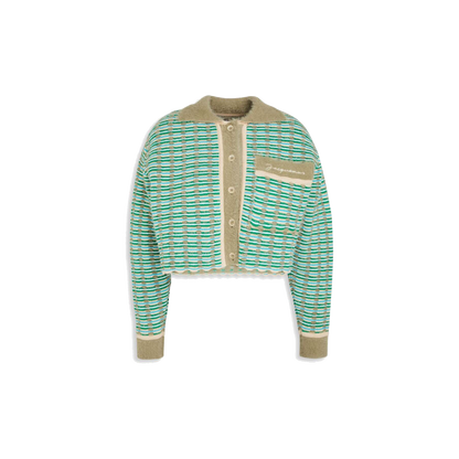 JACQUEMUS Striped open-knit cotton-blend cardigan