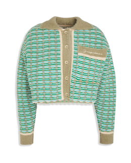 JACQUEMUS Striped open-knit cotton-blend cardigan