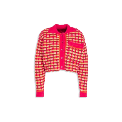 JACQUEMUS Striped open-knit cotton-blend cardigan