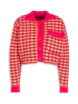 JACQUEMUS Striped open-knit cotton-blend cardigan