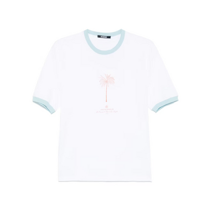 Jacquemus White Logo Print Short Sleeve Tee