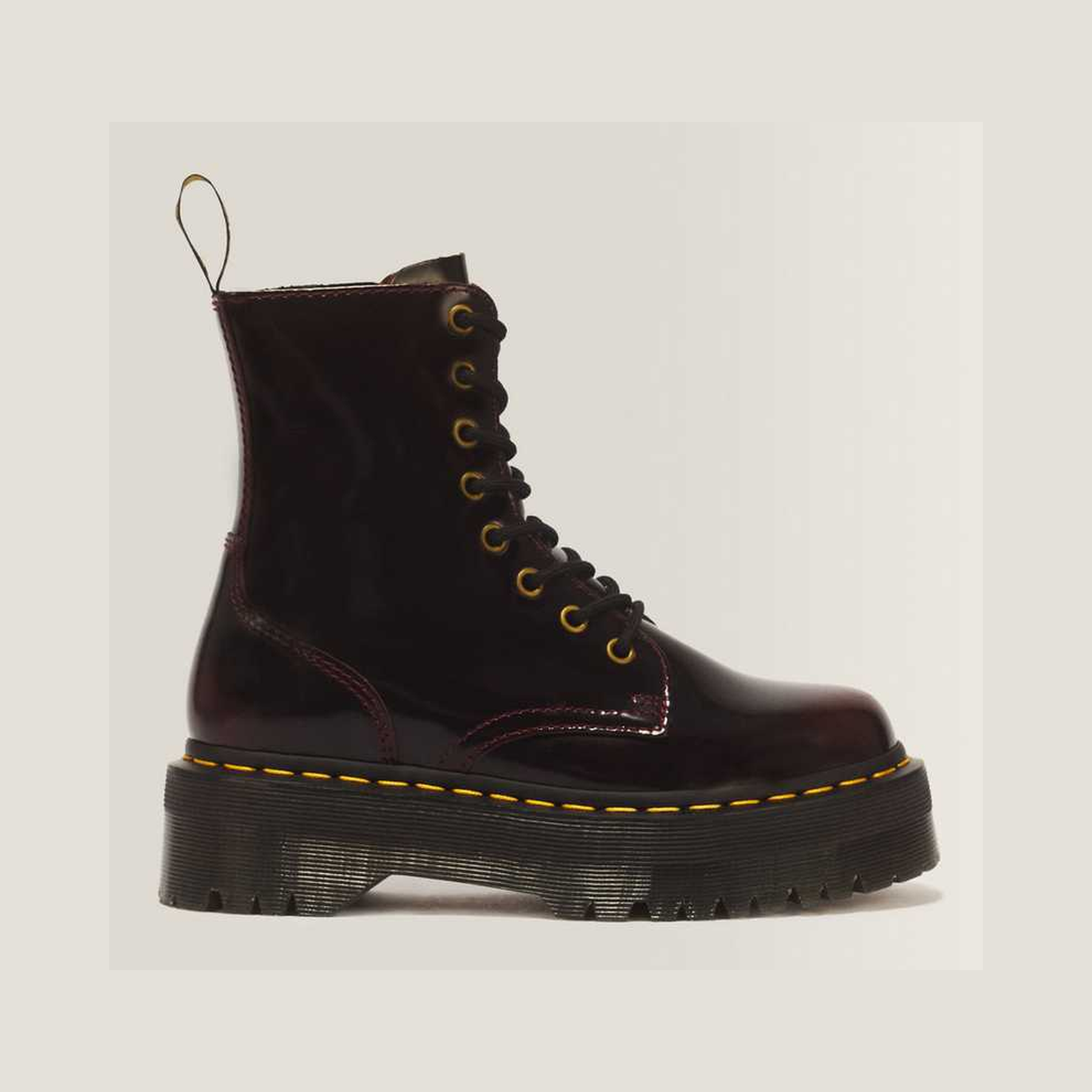 Jadon Arcadia Leather Platform Boots — Cherry Red Arcadia