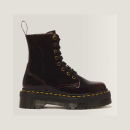 Jadon Arcadia Leather Platform Boots — Cherry Red Arcadia