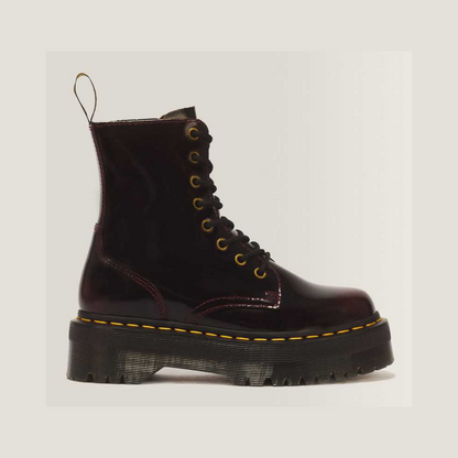 Jadon Arcadia Leather Platform Boots — Cherry Red Arcadia