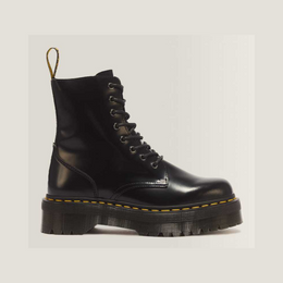Jadon Boot Smooth Leather Platforms — Black