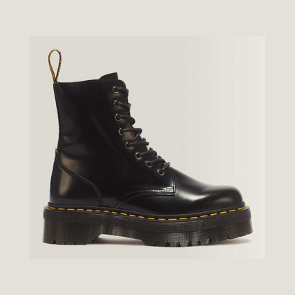 Jadon Boot Smooth Leather Platforms — Black