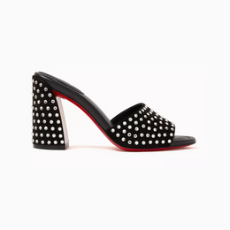 Jane 85 Strass Mules in Calf Leather