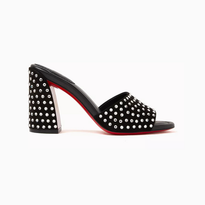 Jane 85 Strass Mules in Calf Leather