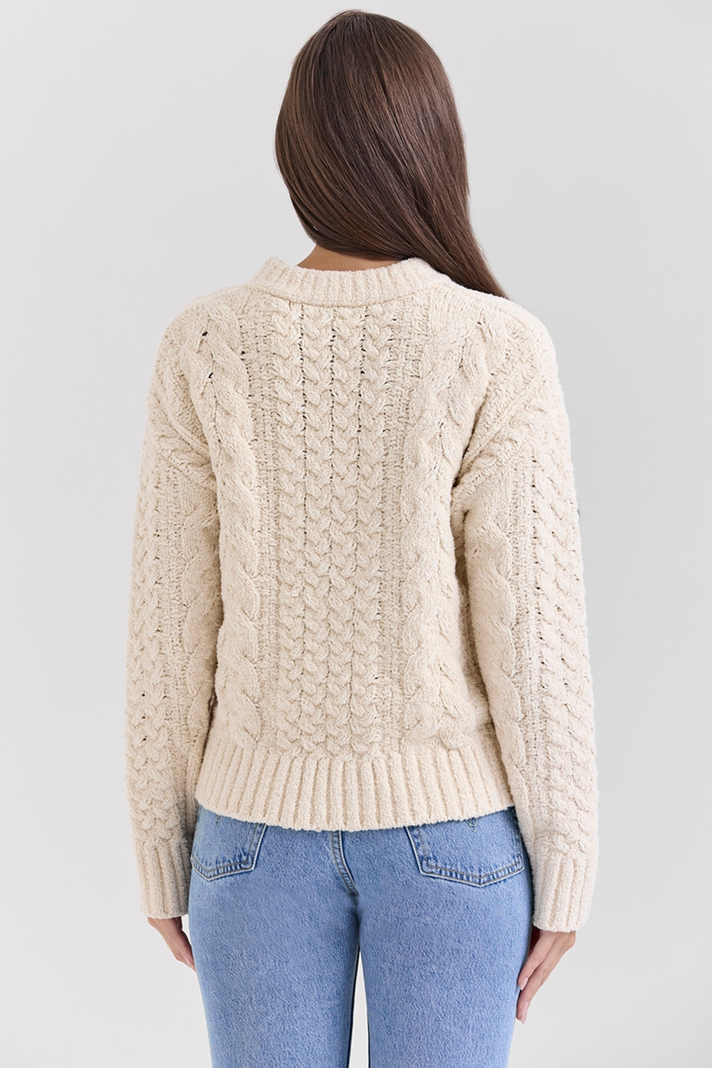 Cream chunky cable knit sweater