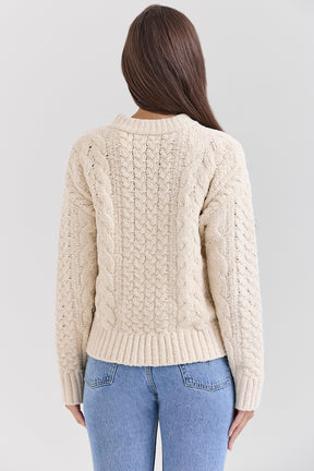 Cream chunky cable knit sweater