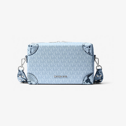 Jeanie Small Signature Logo and Snake Embossed Crossbody Bag