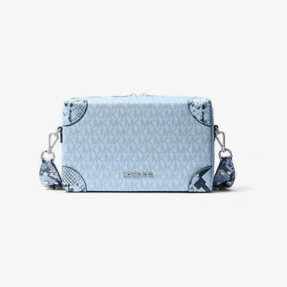 Jeanie Small Signature Logo and Snake Embossed Crossbody Bag