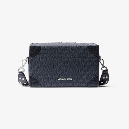 Jeanie Small Signature Logo and Snake Embossed Crossbody Bag