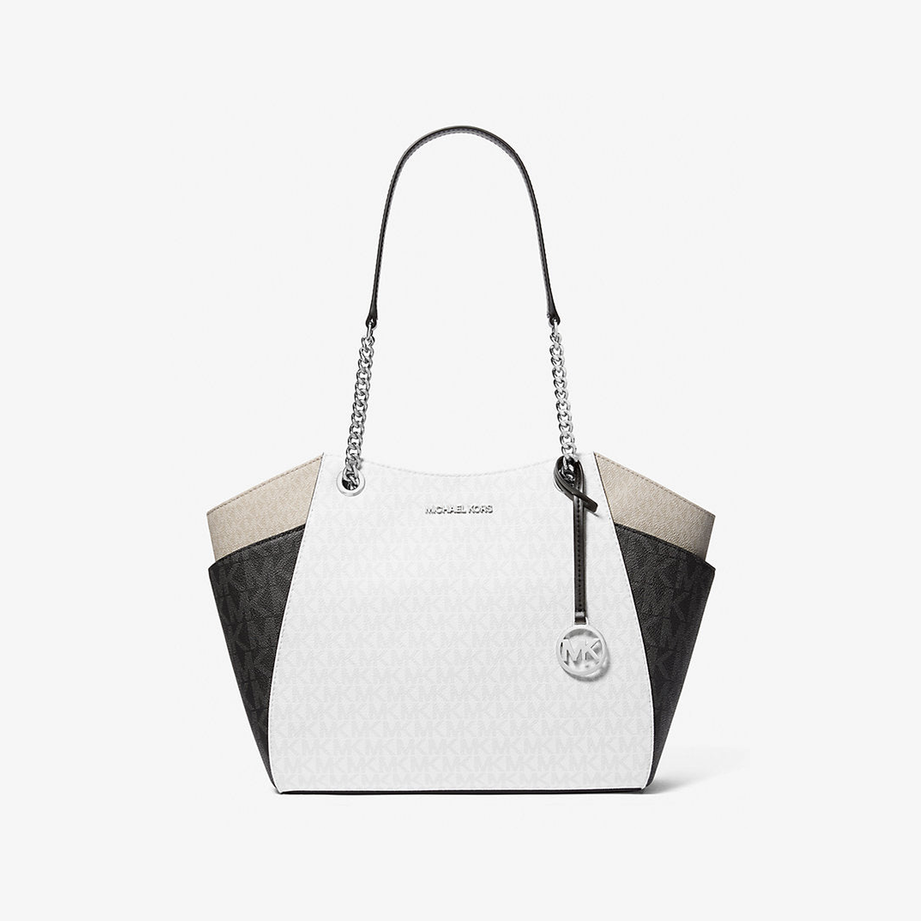 Jet Set Large Color-Block Signature Logo Shoulder Bag