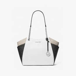 Jet Set Large Color-Block Signature Logo Shoulder Bag