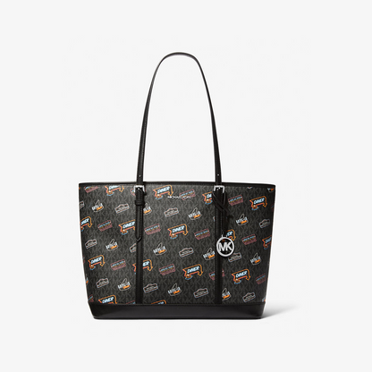 Jet Set Large Printed Signature Logo Tote Bag