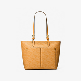 Jet Set Medium Signature Logo Pocket Tote Bag