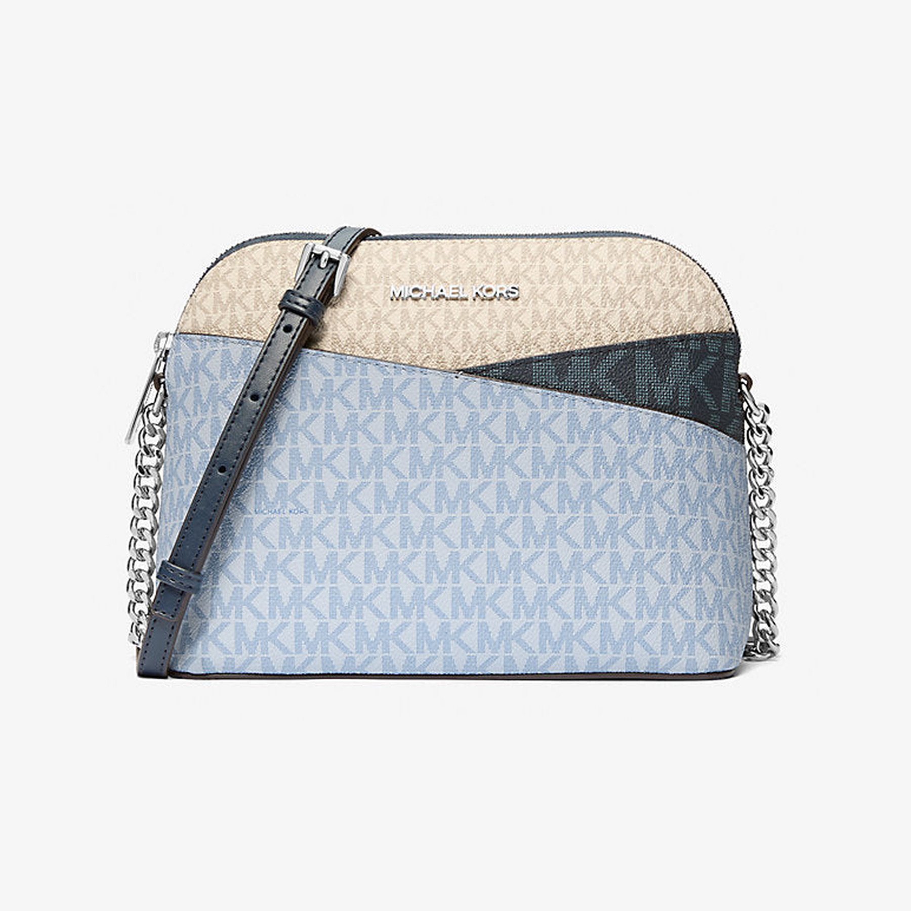 Jet Set Travel Medium Color-Block Signature Logo Crossbody Bag