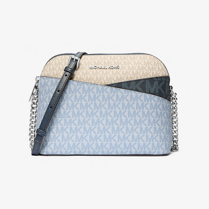 Jet Set Travel Medium Color-Block Signature Logo Crossbody Bag