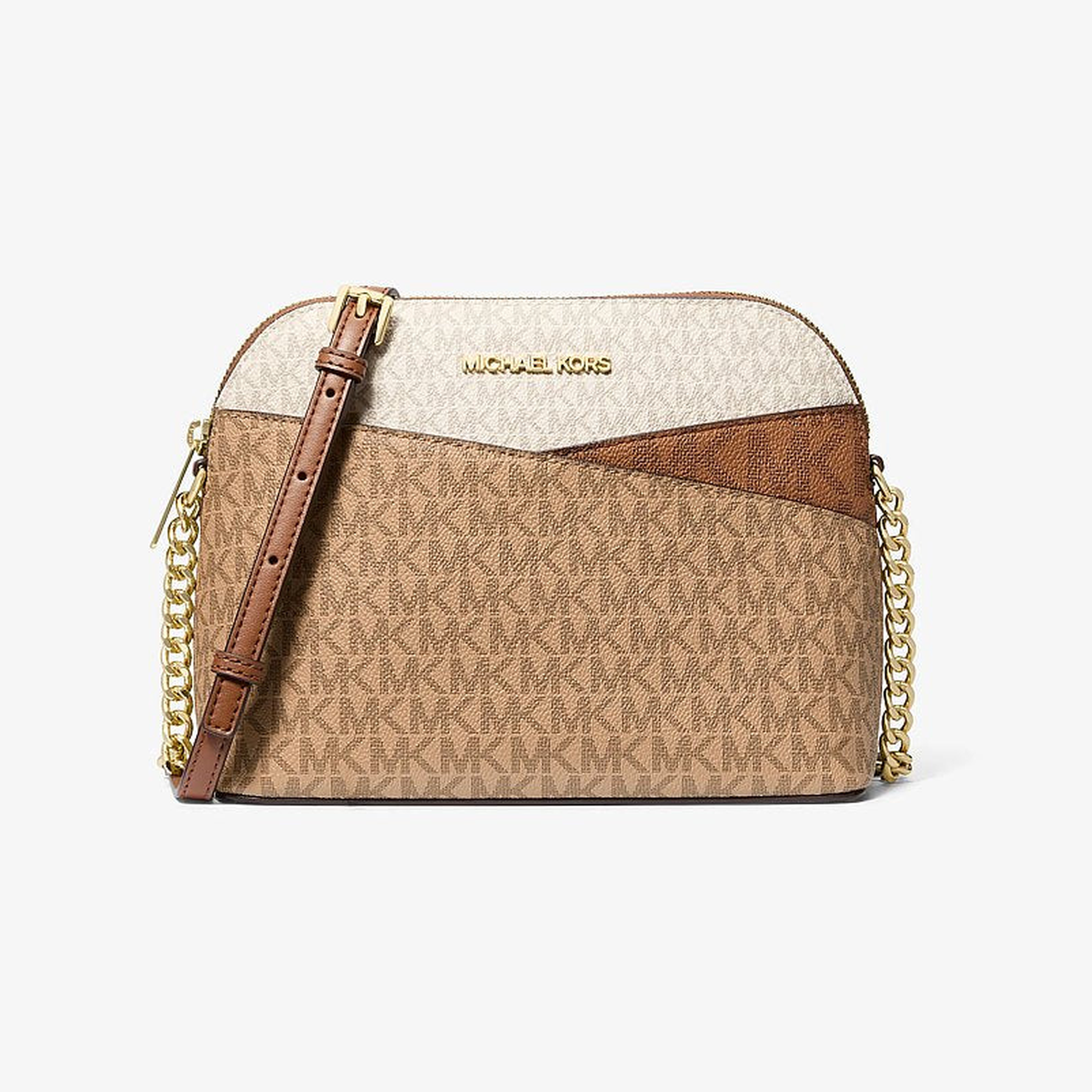 Jet Set Travel Medium Color-Block Signature Logo Crossbody Bag