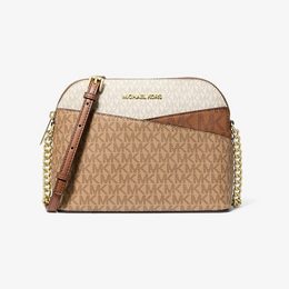 Jet Set Travel Medium Color-Block Signature Logo Crossbody Bag