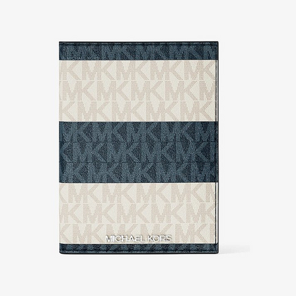 Jet Set Travel Medium Striped Signature Logo Passport Case